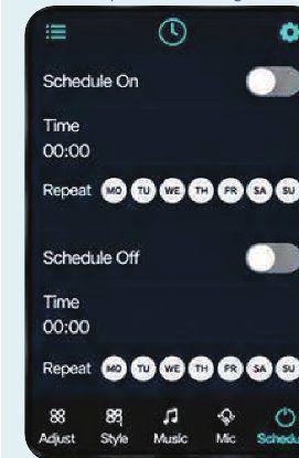 Set on/off schedule