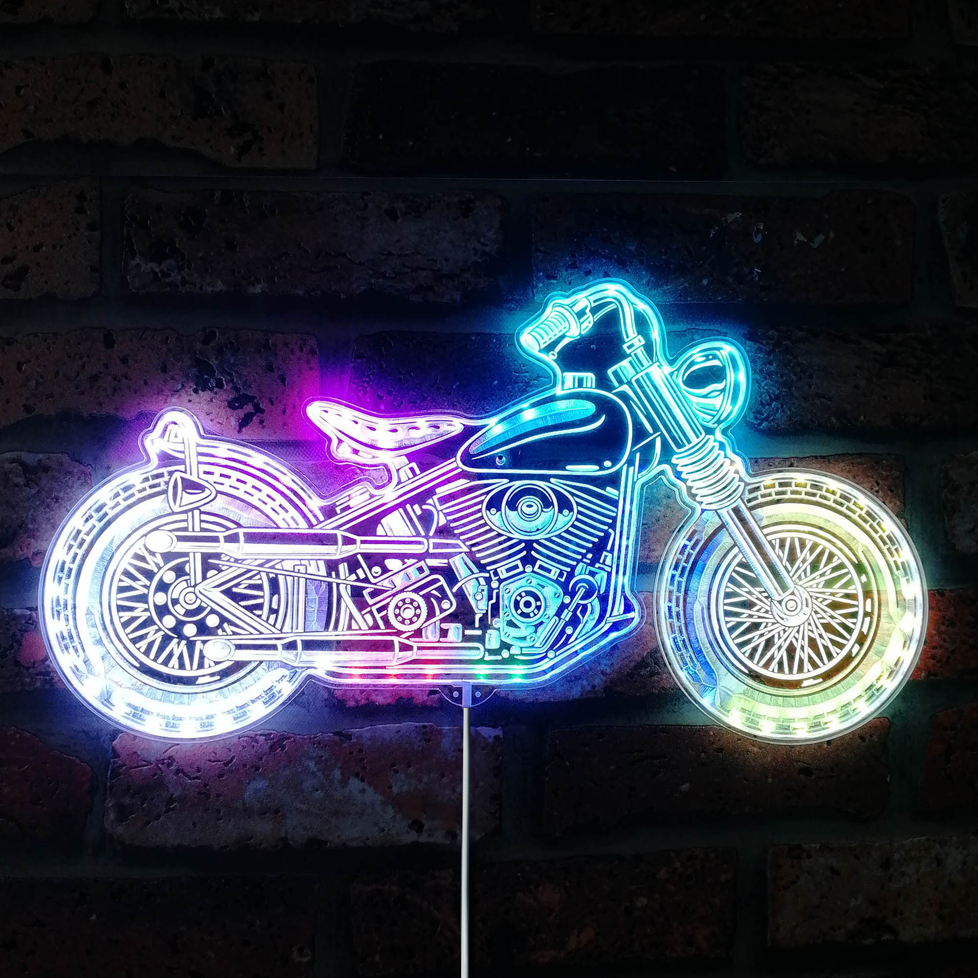 ADVPRO Cowgirl Motorrad-Garage Neon-Schild – Dualfarbig LED Leuchtreklame 40x30 Cm In Grün & Gelb