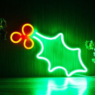 ADVPRO Christmas Holly Leaf and Berry Ultra-Bright LED Neon Sign fnu0137