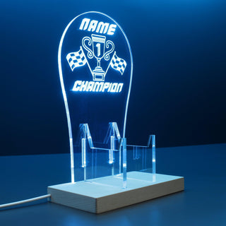 ADVPRO Be the first champion Personalized Gamer LED neon stand hgA-p0007-tm - Sky Blue