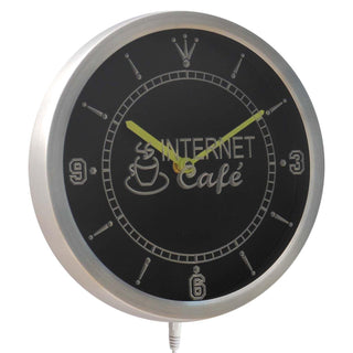 ADVPRO Internet Cafe Cup Shop Neon Sign LED Wall Clock nc0323 - Multi-color