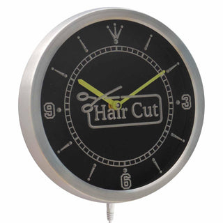 ADVPRO Hair Cut Scissor Barber Open Neon Sign LED Wall Clock nc0416 - Multi-color