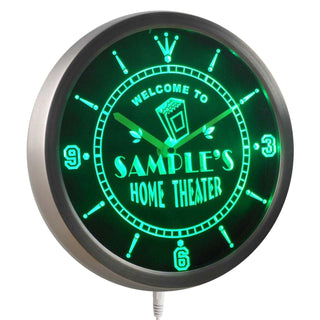 ADVPRO Home Theater Personalized Your Name Bar Beer Sign Neon LED Wall Clock ncph-tm - Green