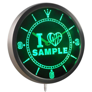 ADVPRO Personalized Custom I Love Series Neon Sign Neon Sign LED Wall Clock ncv-tm - Green