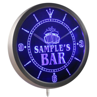 ADVPRO Name Personalized Custom Home Bar Beer Mugs Cheers Neon Sign LED Wall Clock ncw-tm - Blue