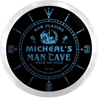ADVPRO Micheal's Man Cave Sexy Bar Custom Name Neon Sign Clock ncx0148-tm - Blue