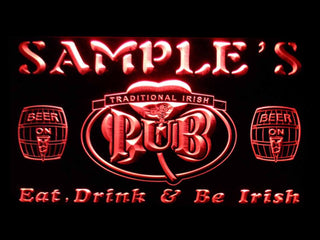 ADVPRO Name Personalized Custom Irish Pub Shamrock Bar Beer Neon Sign st4-pa-tm - Red