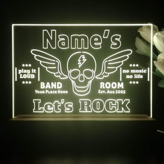 ADVPRO Band Room Skull with Wing Personalized Tabletop LED neon sign st5-p0029-tm - Yellow