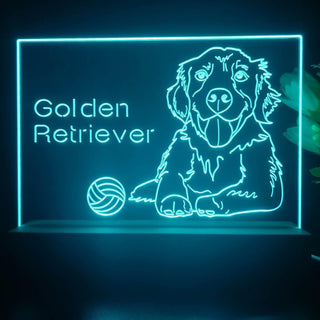 ADVPRO Golden Retriever Personalized Tabletop LED neon sign st5-p0090-tm - Sky Blue