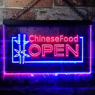 ADVPRO Chinese Food Restaurant Open Dual Color LED Neon Sign st6-i0013 - Blue & Red