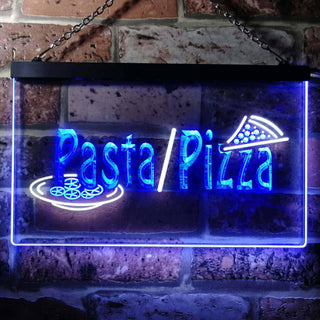 ADVPRO Pasta Pizza Shop Dual Color LED Neon Sign st6-i0136 - White & Blue
