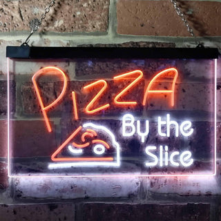 ADVPRO Pizza by The Slice Shop Display Dual Color LED Neon Sign st6-i0306 - White & Orange