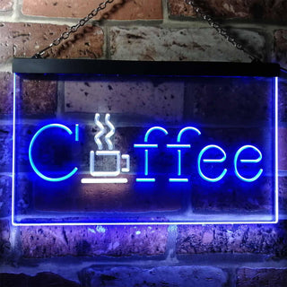 ADVPRO Coffee Cup Kitchen Cafe Display Dual Color LED Neon Sign st6-i0361 - White & Blue