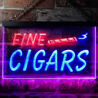 ADVPRO Fine Cigars Shop Open Dual Color LED Neon Sign st6-i0510 - Red & Blue