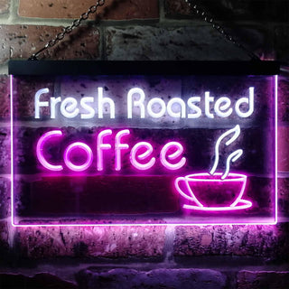 ADVPRO Freash Roasted Coffee Illuminated Dual Color LED Neon Sign st6-i0514 - White & Purple