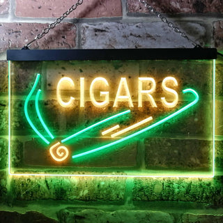 ADVPRO Cigars Shop Illuminated Dual Color LED Neon Sign st6-i0532 - Green & Yellow