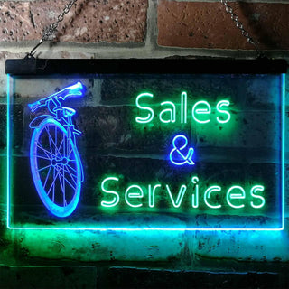 ADVPRO Bicycle Sales Services Display Shop Dual Color LED Neon Sign st6-i0727 - Green & Blue
