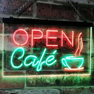 ADVPRO Cafe Open Coffee Kitchen Decoration Bar Beer Dual Color LED Neon Sign st6-i2011 - Green & Red