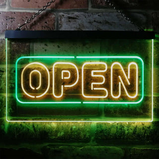 ADVPRO Open Store Shop Display Dual Color LED Neon Sign st6-i2132 - Green & Yellow