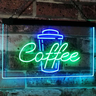 ADVPRO Coffee Cup Home Decor Shop Display Dual Color LED Neon Sign st6-i2361 - Green & Blue
