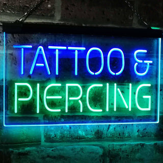 ADVPRO Tattoo Piercing Get Inked Shop Open Dual Color LED Neon Sign st6-i2484 - Green & Blue