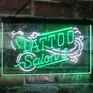 ADVPRO Tattoo Salon Indoor Display Dual Color LED Neon Sign st6-i2556 - White & Green