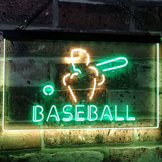 ADVPRO Baseball Sport Man Cave Bar Dual Color LED Neon Sign st6-i2892 - Green & Yellow