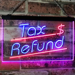 ADVPRO Tax Refund Income Tax Indoor Display Dual Color LED Neon Sign st6-i2976 - Red & Blue