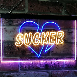 ADVPRO Sucker Heart Bar Beer Pub Room Display Dual Color LED Neon Sign st6-i3079 - Blue & Yellow