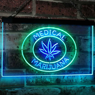 ADVPRO Medical Marijuana Hemp Leaf Sold Here Indoor Display Dual Color LED Neon Sign st6-i3085 - Green & Blue