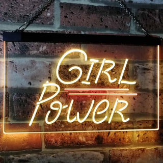 ADVPRO Girl Power Room Decoration Club Cave Dual Color LED Neon Sign st6-i3087 - Red & Yellow
