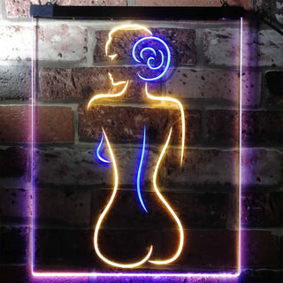ADVPRO Lady Back Sexy Woman Man Cave  Dual Color LED Neon Sign st6-i3132 - Blue & Yellow