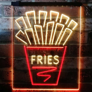 ADVPRO French Fries Fast Food Drinks Restaurant  Dual Color LED Neon Sign st6-i3147 - Red & Yellow