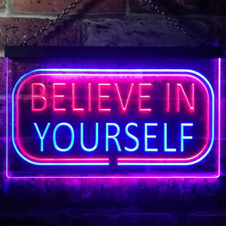 ADVPRO Believe in Yourself Bedroom Light Dual Color LED Neon Sign st6-i3216 - Blue & Red