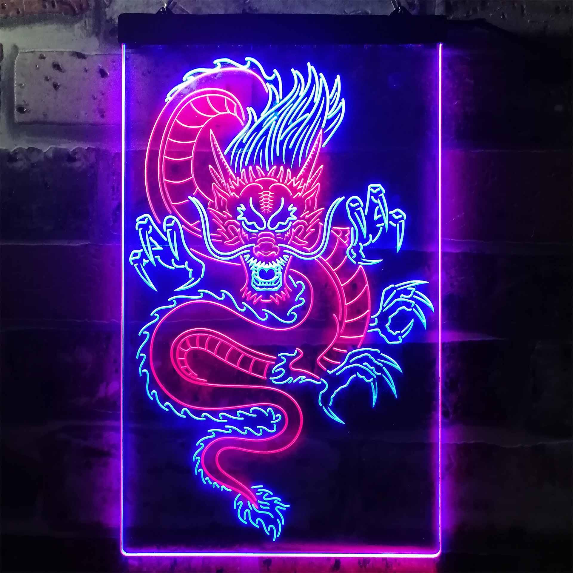 ADVPRO Chinese Dragon Room Display Dual-Color LED Neon Sign