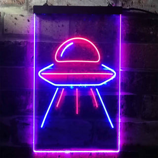 ADVPRO Alien Spaceship UFO  Dual Color LED Neon Sign st6-i3287 - Red & Blue