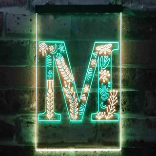ADVPRO Letter M Initial Monogram Family Name  Dual Color LED Neon Sign st6-i3450 - Green & Yellow