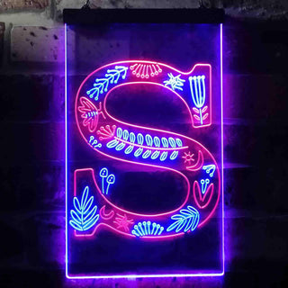 ADVPRO Letter S Initial Monogram Family Name  Dual Color LED Neon Sign st6-i3456 - Red & Blue