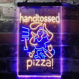 ADVPRO Hand Tossed Pizza  Dual Color LED Neon Sign st6-i3636 - Blue & Yellow
