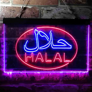 ADVPRO Halal Food Arabic Restaurant Dual Color LED Neon Sign st6-i3746 - Red & Blue