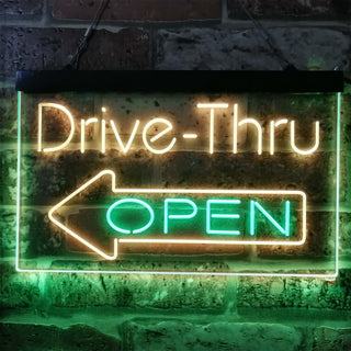 ADVPRO Drive Thru Open Arrow Left Dual Color LED Neon Sign st6-i3827 - Green & Yellow