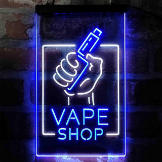 ADVPRO Vape Shop Holding Hand Display  Dual Color LED Neon Sign st6-i4018 - White & Blue