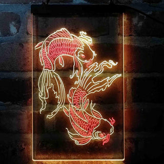 ADVPRO Koi Fish Tattoo Line Art  Dual Color LED Neon Sign st6-i4074 - Red & Yellow