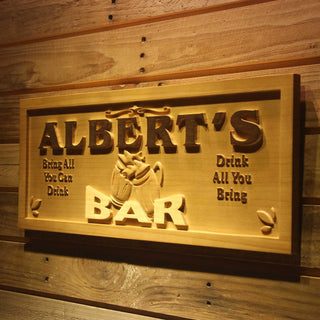 ADVPRO Name Personalized BAR Bring All You Can Drink Wood Engraved Wooden Sign wpa0170-tm - 26.75