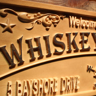 ADVPRO Whiskey Saloon Location Address Personalized Home Bar Wood Engraved Wooden Sign wpa0402-tm - Details 2