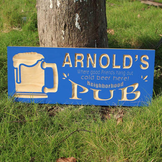 ADVPRO Name Personalized Neighborhood Pub Beer Mug Wood Engraved Wooden Sign wpc0055-tm - Details 1