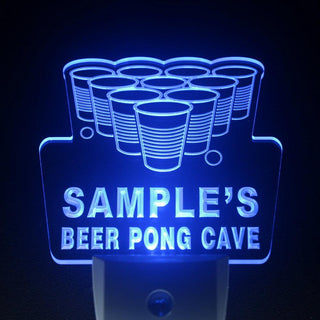 ADVPRO Name Personalized Custom Beer Pong Cave Bar Beer Day/ Night Sensor LED Sign wsqr-tm - Blue