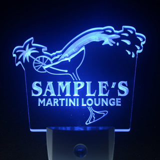 ADVPRO Name Personalized Custom Martini Lounge Cocktails Bar Wine Day/ Night Sensor LED Sign wsti-tm - Blue