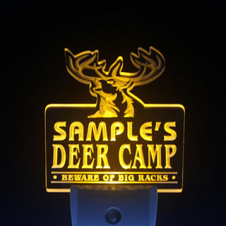 ADVPRO Name Personalized Custom Deer Camp Big Racks Bar Beer Day/ Night Sensor LED Sign wstu-tm - Yellow