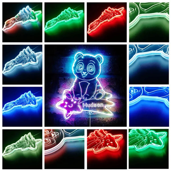 Personalized Panda RGB Dynamic Glam LED Sign st06-fnd-p0008-tm